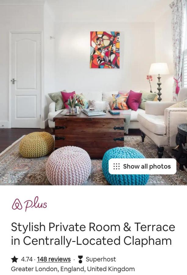 Stylish Room With Private Bath & Terrace In Super Central Clapham Junction Minutes From Victoria, Waterloo Londra Exterior foto